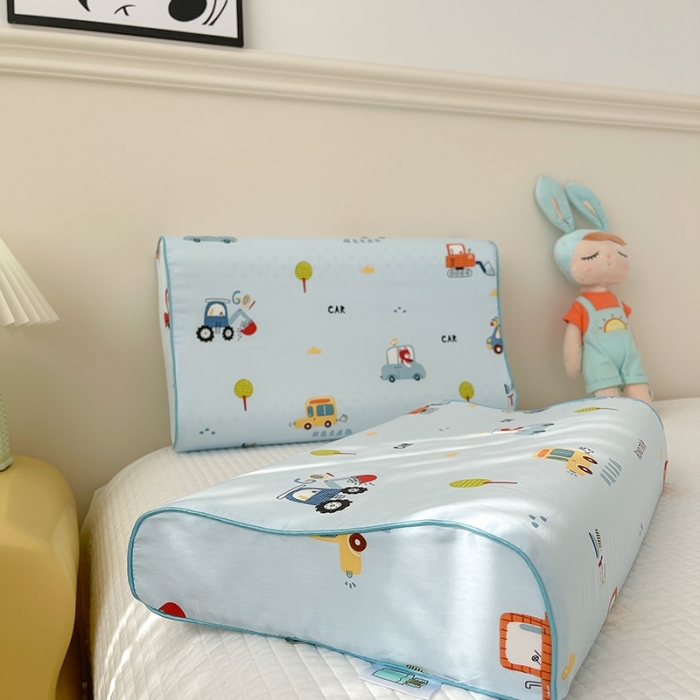 91家纺网 家纺一手货源 找家纺 良佐生活 2023新款A类60支全棉贡缎乳胶枕枕套 挖掘车