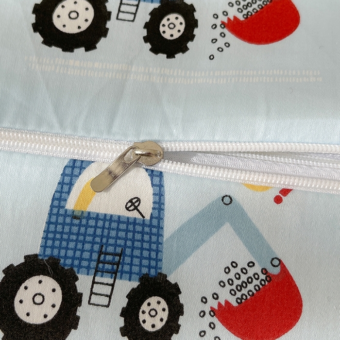 91家纺网 家纺一手货源 找家纺 良佐生活 2023新款A类60支全棉贡缎乳胶枕枕套 挖掘车