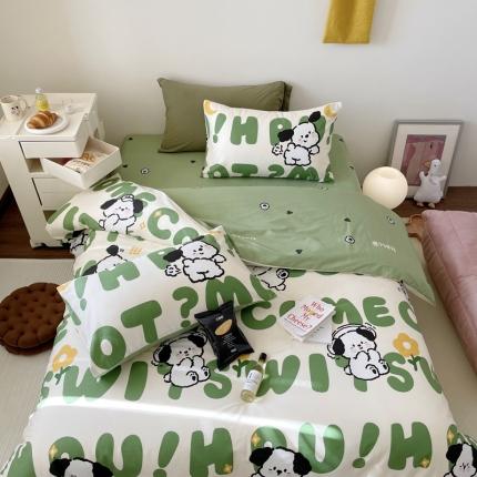 91家纺网 家纺一手货源 找家纺 桃喜 2024新款40支13372全棉四件套 屁屁狗