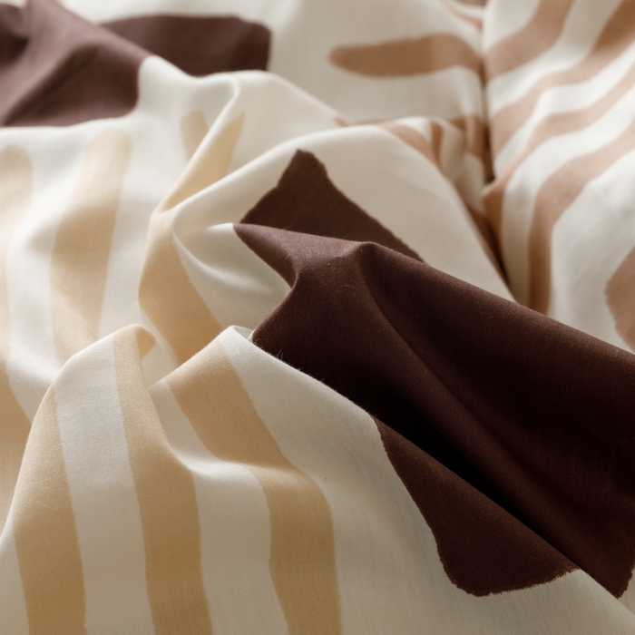 91家纺网 家纺一手货源 找家纺 蓝邻家纺 2023新款全棉印花四件套简约系类四件套 布亚-咖