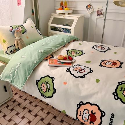 91家纺网 家纺一手货源 找家纺 港岛妹妹 2022新款芦荟棉12月学生床上下铺新花型系列 羊咩咩