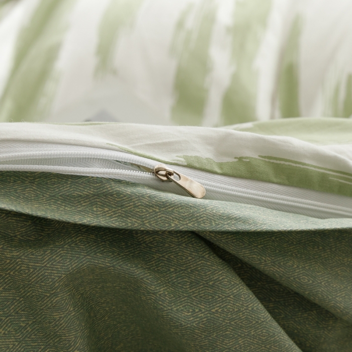 91家纺网 家纺一手货源 找家纺 蓝邻家纺 2023新款全棉印花四件套简约系类四件套 绿野