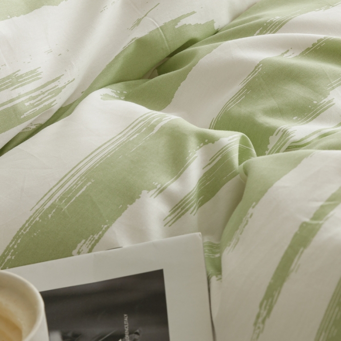 91家纺网 家纺一手货源 找家纺 蓝邻家纺 2023新款全棉印花四件套简约系类四件套 绿野