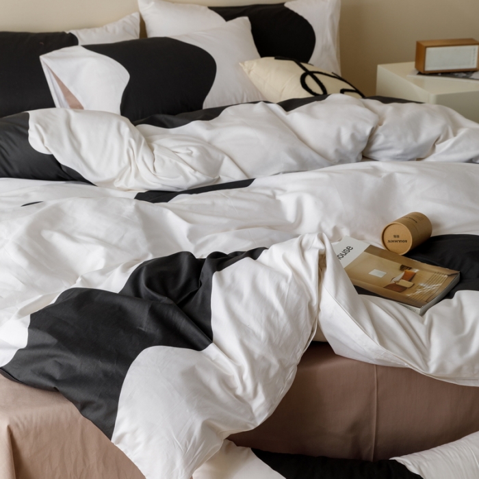 91家纺网 家纺一手货源 找家纺 蓝邻家纺 2023新款全棉印花四件套简约系类四件套 时尚