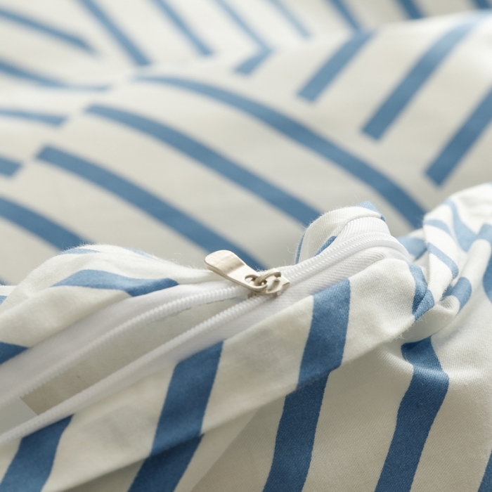 91家纺网 家纺一手货源 找家纺 蓝邻家纺 2023新款全棉印花四件套简约系类四件套 语初-蓝