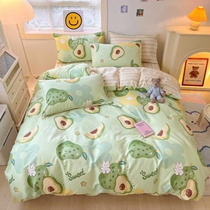 91家纺网 家纺一手货源 找家纺 卡巴伦2023新款春夏全棉小清新系列四件套 清新物语