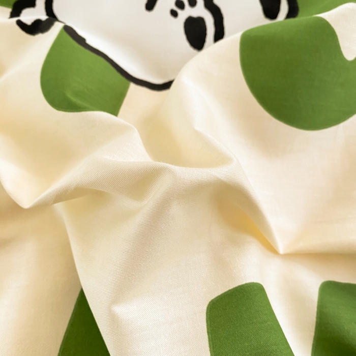 91家纺网 家纺一手货源 找家纺 星巴k家纺 2023全棉13372花卉印花简约四件套字母小狗