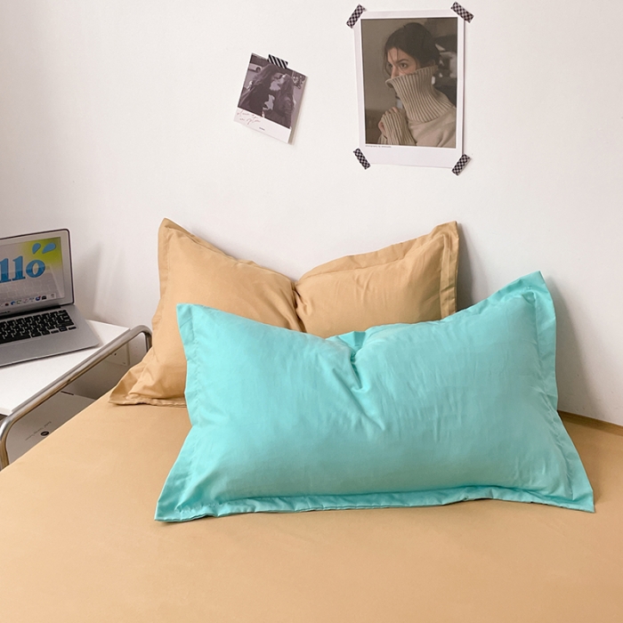 91家纺网 家纺一手货源 找家纺 (总) 贝拉梦 2023款亲肤棉纯色拼色治 愈系四件套