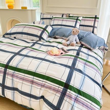 91家纺网 家纺一手货源 找家纺 星巴k家纺 2023全棉13372花卉印花简约四件套星河