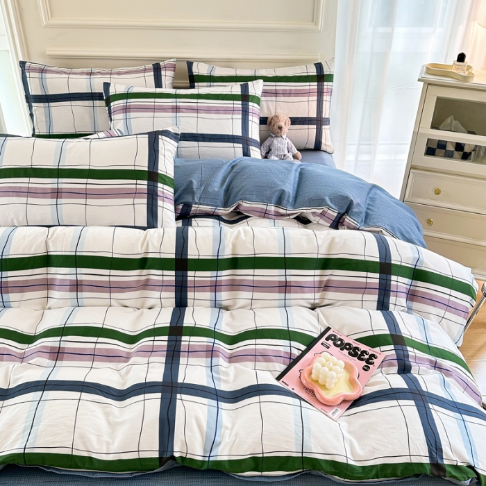 91家纺网 家纺一手货源 找家纺 星巴k家纺 2023全棉13372花卉印花简约四件套星河