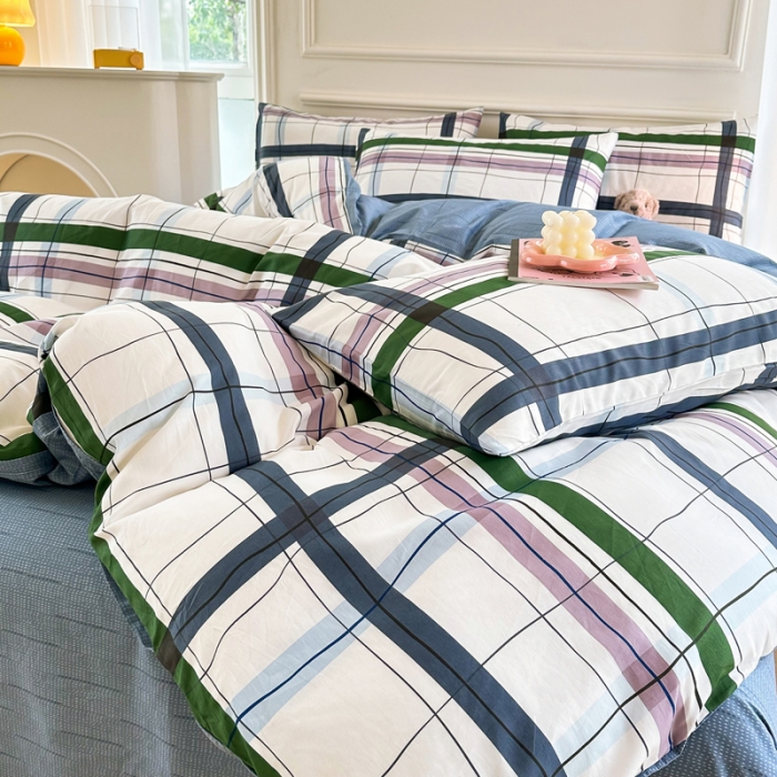 91家纺网 家纺一手货源 找家纺 星巴k家纺 2023全棉13372花卉印花简约四件套星河