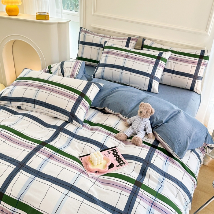 91家纺网 家纺一手货源 找家纺 星巴k家纺 2023全棉13372花卉印花简约四件套星河