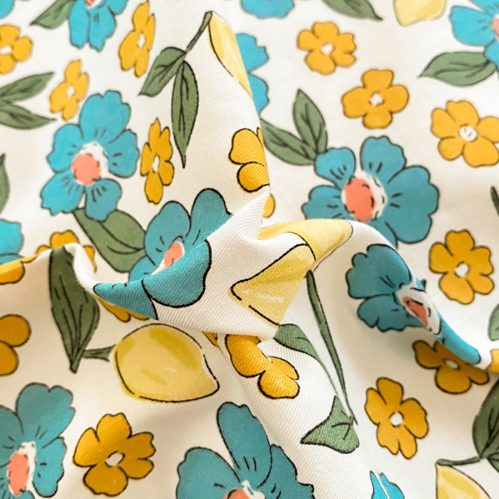 91家纺网 家纺一手货源 找家纺 星巴k家纺 2023全棉13372花卉印花简约四件套漫野-蓝