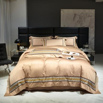 91家纺网 家纺一手货源 找家纺 （总）榻尚2023新款数码拼接匹马经典四件套维多利亚