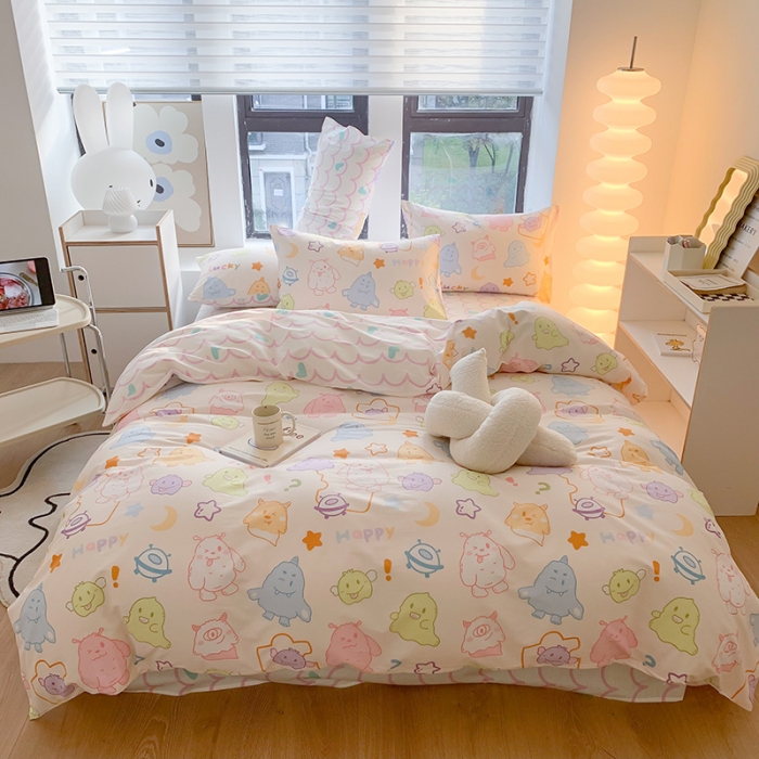 91家纺网 家纺一手货源 找家纺 澳萝拉 2023新款全棉印花四件套会员减5元古灵精怪