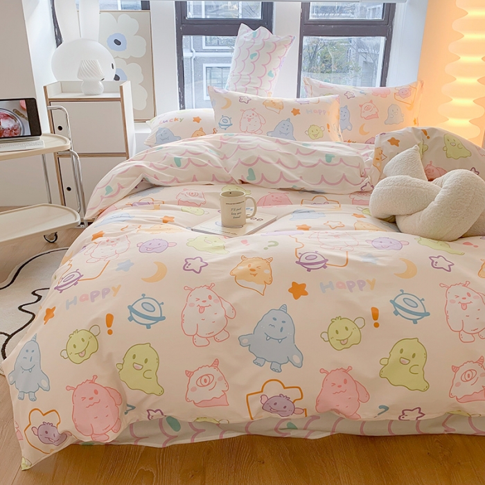 91家纺网 家纺一手货源 找家纺 澳萝拉 2023新款全棉印花四件套会员减5元古灵精怪