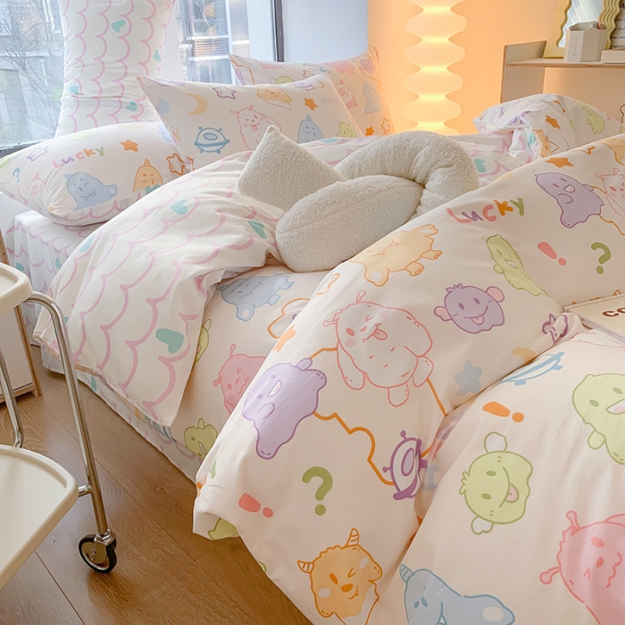 91家纺网 家纺一手货源 找家纺 澳萝拉 2023新款全棉印花四件套会员减5元古灵精怪