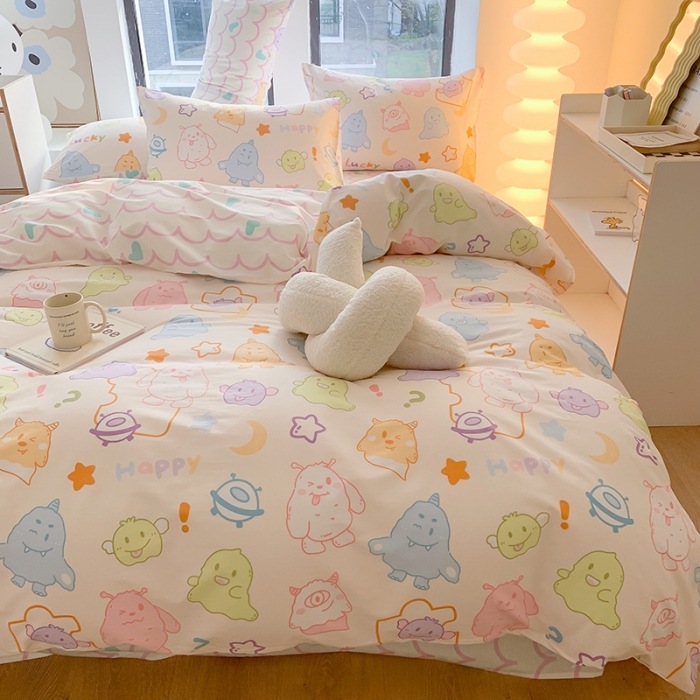 91家纺网 家纺一手货源 找家纺 澳萝拉 2023新款全棉印花四件套会员减5元古灵精怪