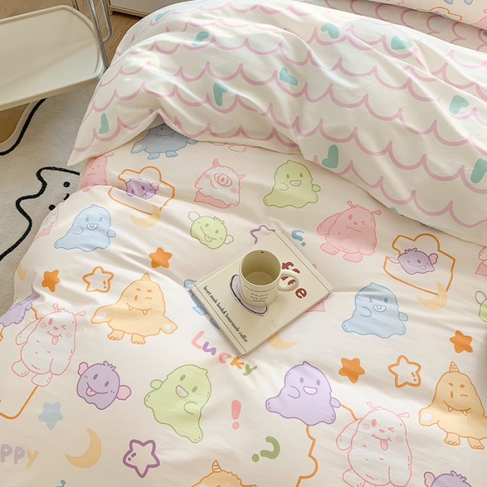 91家纺网 家纺一手货源 找家纺 澳萝拉 2023新款全棉印花四件套会员减5元古灵精怪