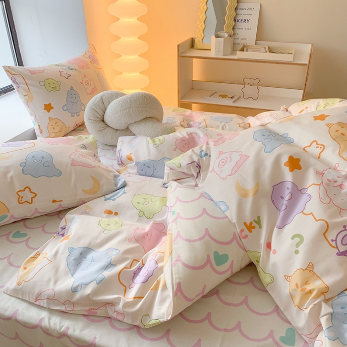 91家纺网 家纺一手货源 找家纺 澳萝拉 2023新款全棉印花四件套会员减5元古灵精怪