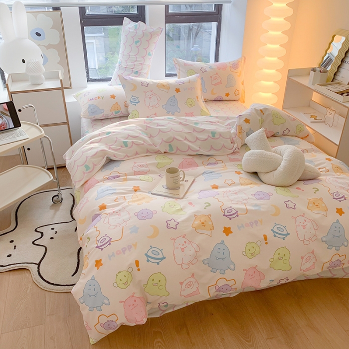 91家纺网 家纺一手货源 找家纺 澳萝拉 2023新款全棉印花四件套会员减5元古灵精怪