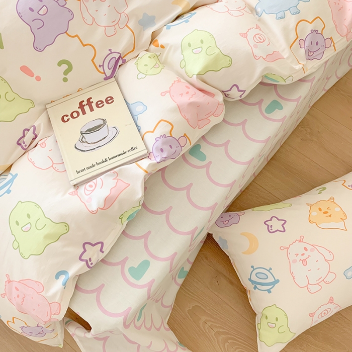 91家纺网 家纺一手货源 找家纺 澳萝拉 2023新款全棉印花四件套会员减5元古灵精怪