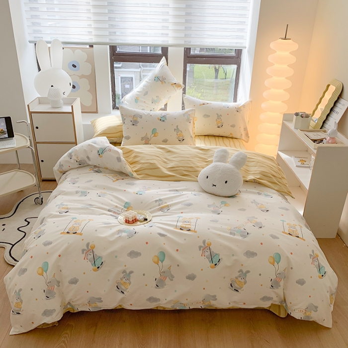 91家纺网 家纺一手货源 找家纺 澳萝拉 2023新款全棉印花四件套会员减5元乖乖兔