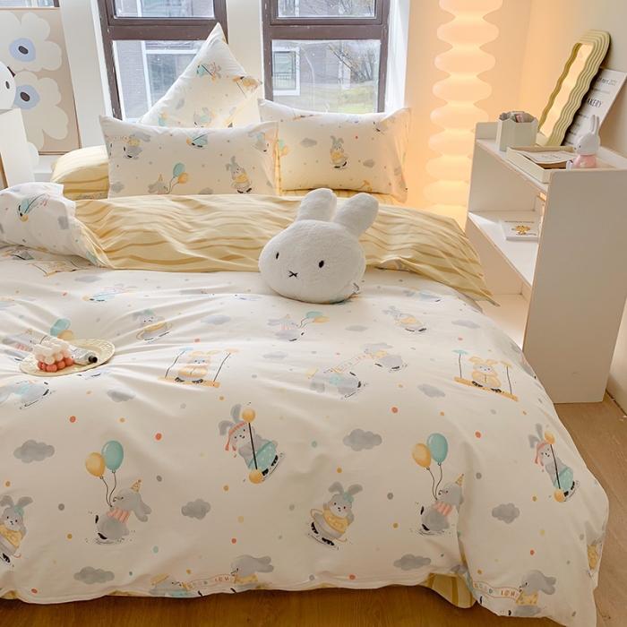 91家纺网 家纺一手货源 找家纺 澳萝拉 2023新款全棉印花四件套会员减5元乖乖兔