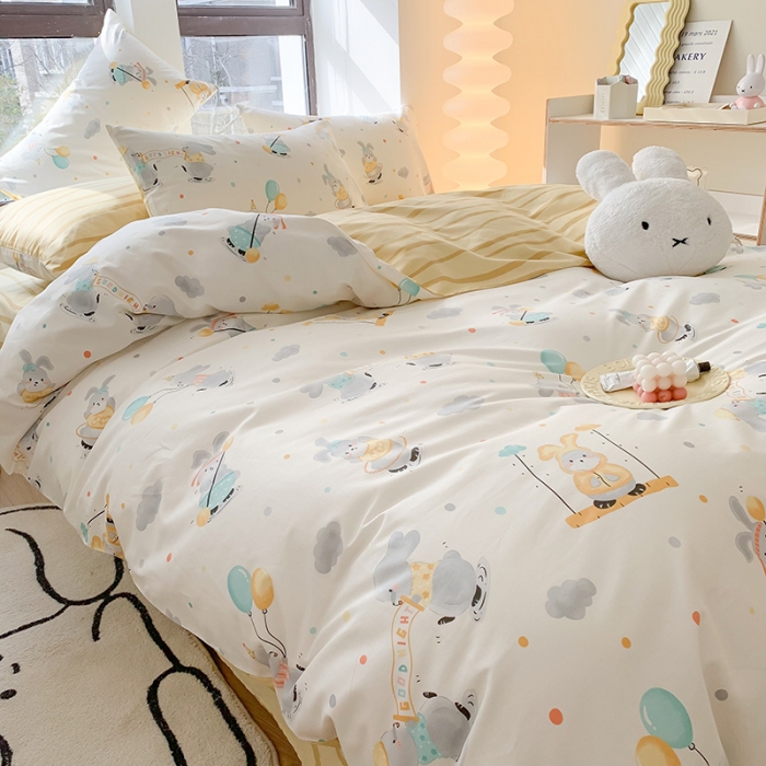 91家纺网 家纺一手货源 找家纺 澳萝拉 2023新款全棉印花四件套会员减5元乖乖兔