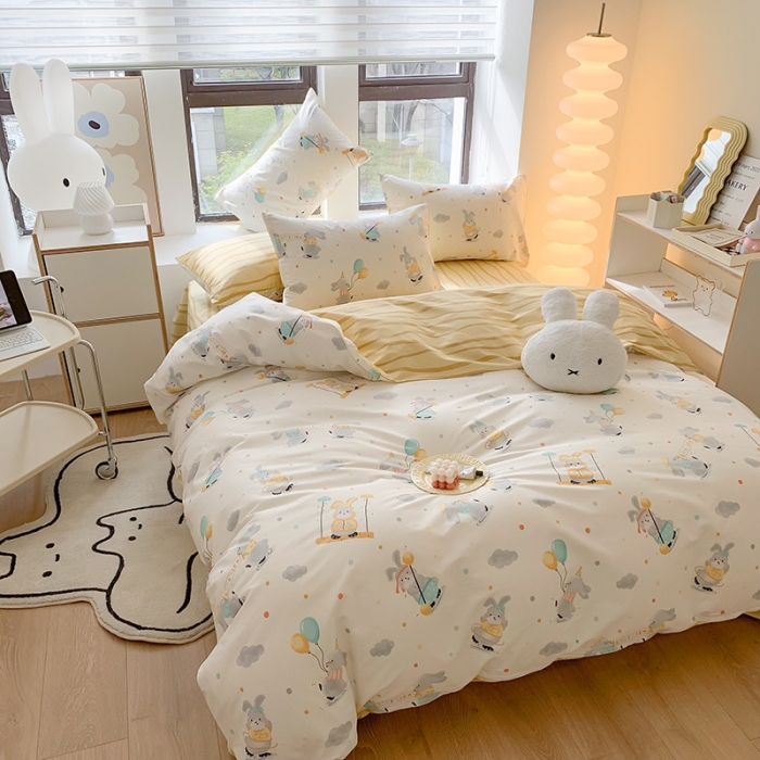 91家纺网 家纺一手货源 找家纺 澳萝拉 2023新款全棉印花四件套会员减5元乖乖兔