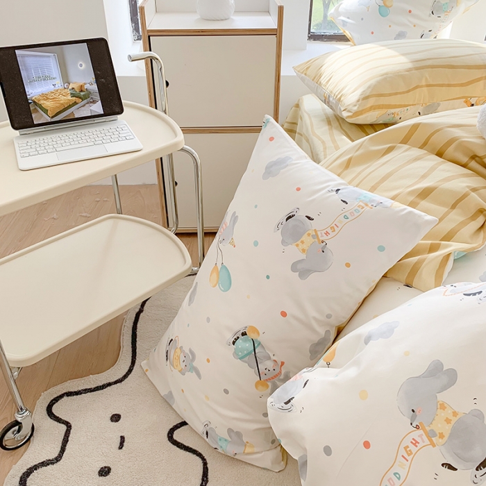 91家纺网 家纺一手货源 找家纺 澳萝拉 2023新款全棉印花四件套会员减5元乖乖兔