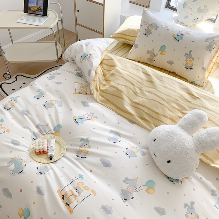 91家纺网 家纺一手货源 找家纺 澳萝拉 2023新款全棉印花四件套会员减5元乖乖兔