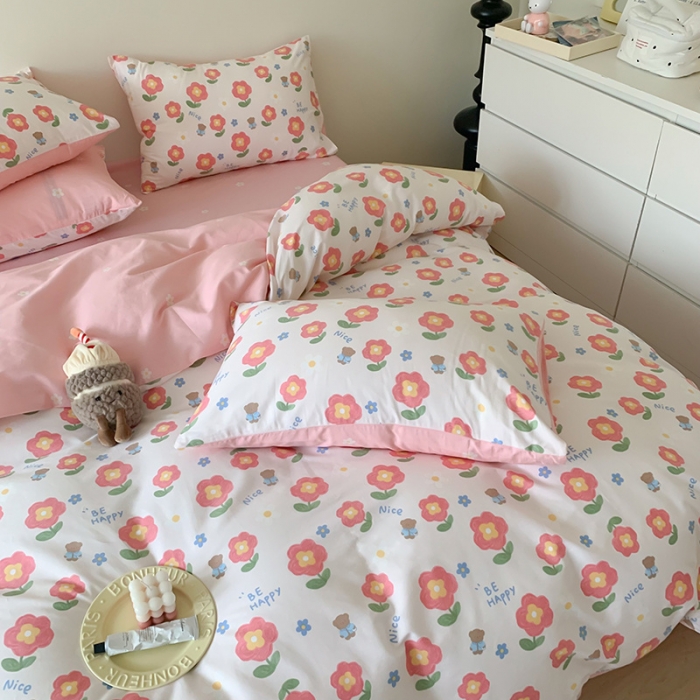 91家纺网 家纺一手货源 找家纺 澳萝拉 2023新款全棉印花四件套会员减5元花园漫步