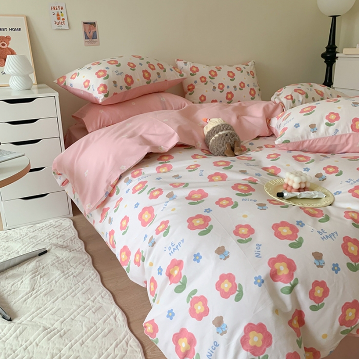 91家纺网 家纺一手货源 找家纺 澳萝拉 2023新款全棉印花四件套会员减5元花园漫步