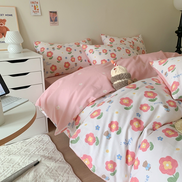 91家纺网 家纺一手货源 找家纺 澳萝拉 2023新款全棉印花四件套会员减5元花园漫步