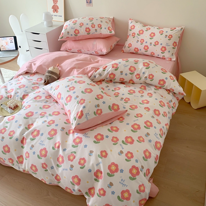 91家纺网 家纺一手货源 找家纺 澳萝拉 2023新款全棉印花四件套会员减5元花园漫步