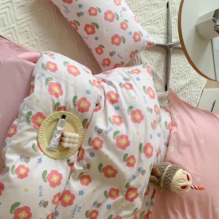 91家纺网 家纺一手货源 找家纺 澳萝拉 2023新款全棉印花四件套会员减5元花园漫步