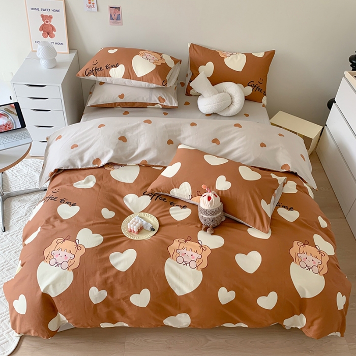 91家纺网 家纺一手货源 找家纺 澳萝拉 2023新款全棉印花四件套会员减5元焦糖布丁