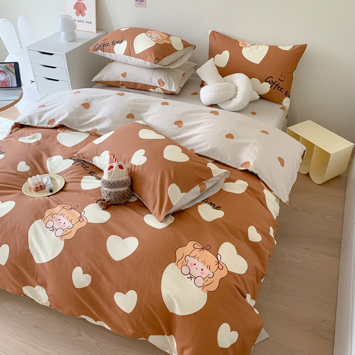 91家纺网 家纺一手货源 找家纺 澳萝拉 2023新款全棉印花四件套会员减5元焦糖布丁