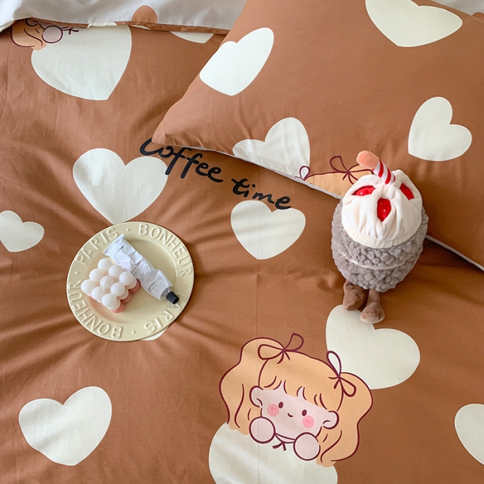 91家纺网 家纺一手货源 找家纺 澳萝拉 2023新款全棉印花四件套会员减5元焦糖布丁