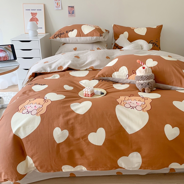 91家纺网 家纺一手货源 找家纺 澳萝拉 2023新款全棉印花四件套会员减5元焦糖布丁