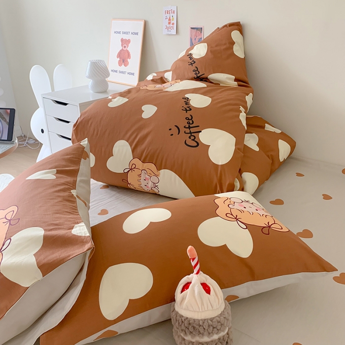 91家纺网 家纺一手货源 找家纺 澳萝拉 2023新款全棉印花四件套会员减5元焦糖布丁