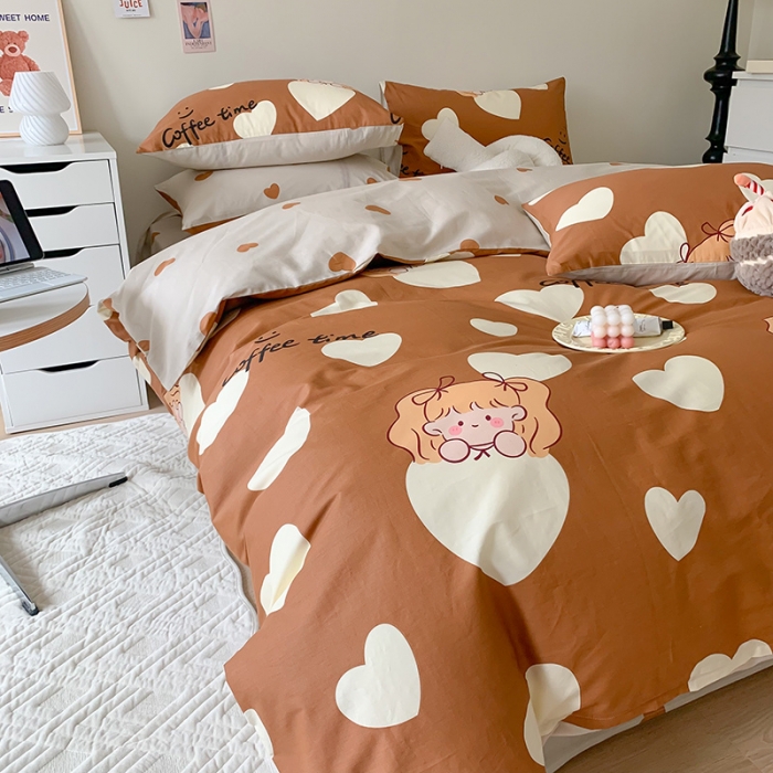 91家纺网 家纺一手货源 找家纺 澳萝拉 2023新款全棉印花四件套会员减5元焦糖布丁