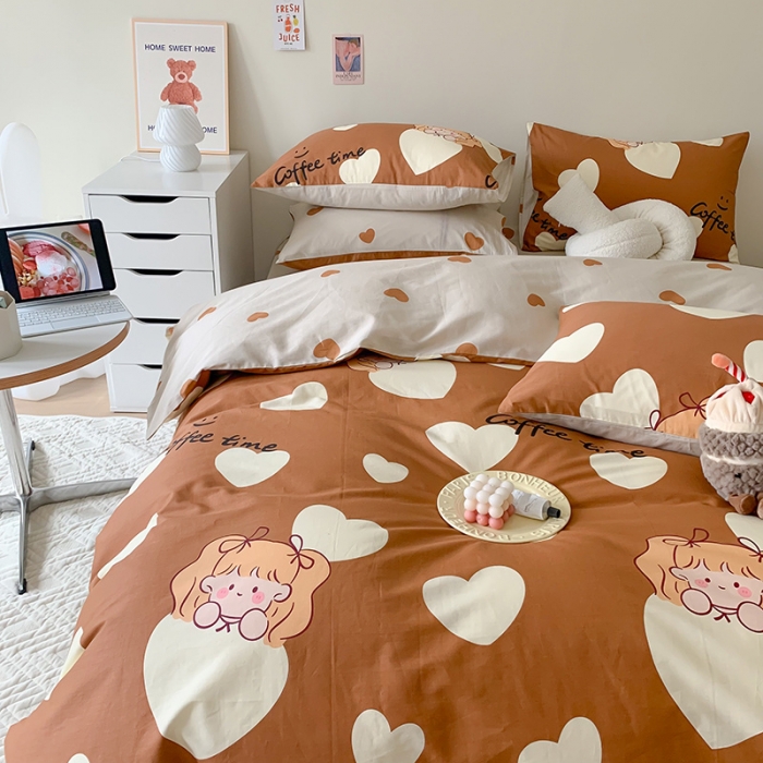 91家纺网 家纺一手货源 找家纺 澳萝拉 2023新款全棉印花四件套会员减5元焦糖布丁