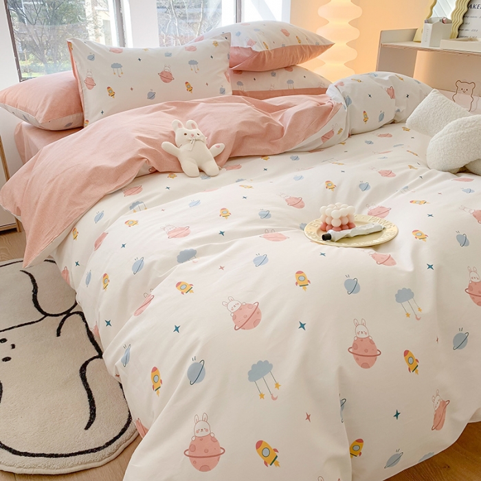 91家纺网 家纺一手货源 找家纺 澳萝拉 2023新款全棉印花四件套会员减5元奇幻星球