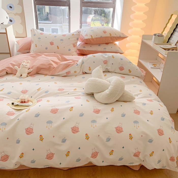 91家纺网 家纺一手货源 找家纺 澳萝拉 2023新款全棉印花四件套会员减5元奇幻星球