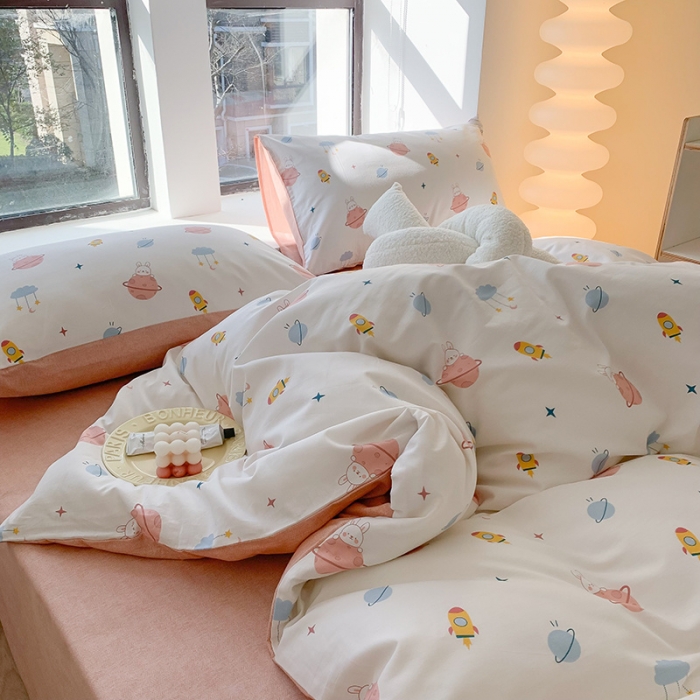 91家纺网 家纺一手货源 找家纺 澳萝拉 2023新款全棉印花四件套会员减5元奇幻星球