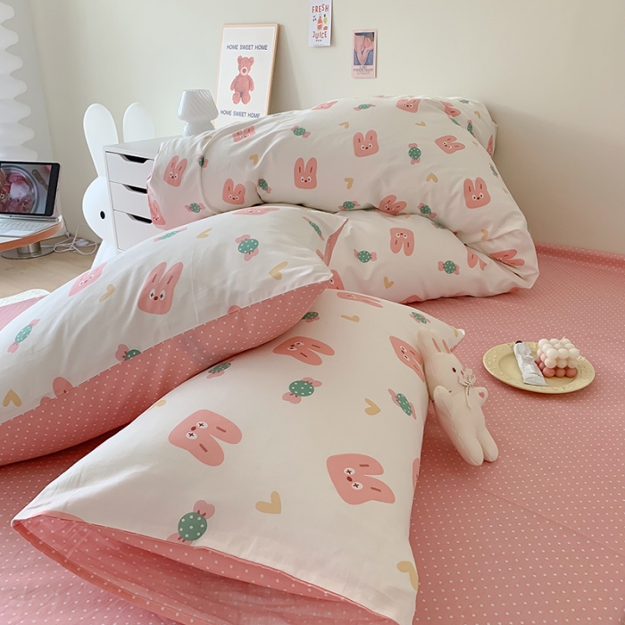 91家纺网 家纺一手货源 找家纺 澳萝拉 2023新款全棉印花四件套会员减5元糖果兔兔