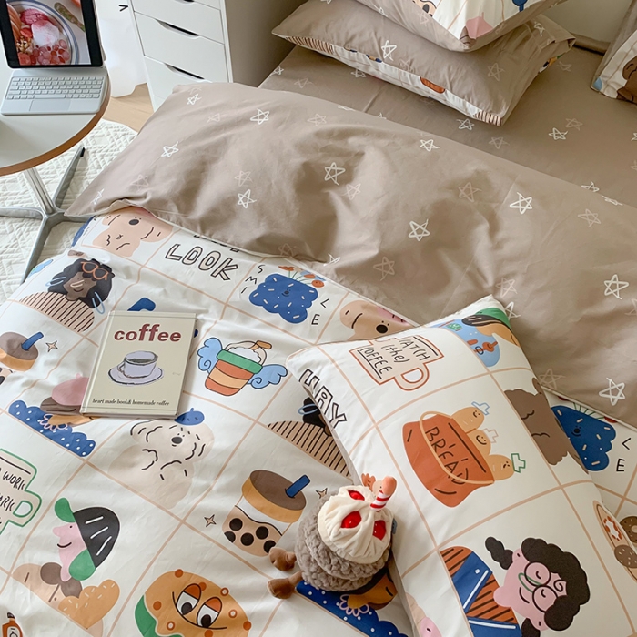 91家纺网 家纺一手货源 找家纺 澳萝拉 2023新款全棉印花四件套会员减5元甜甜圈