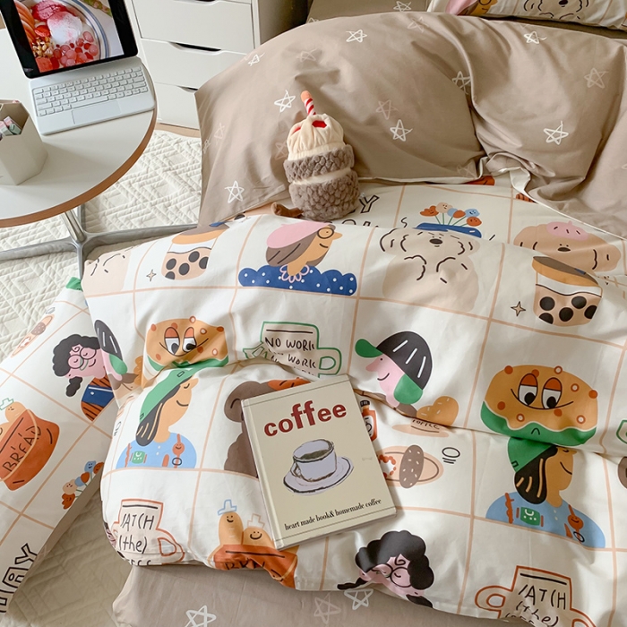 91家纺网 家纺一手货源 找家纺 澳萝拉 2023新款全棉印花四件套会员减5元甜甜圈